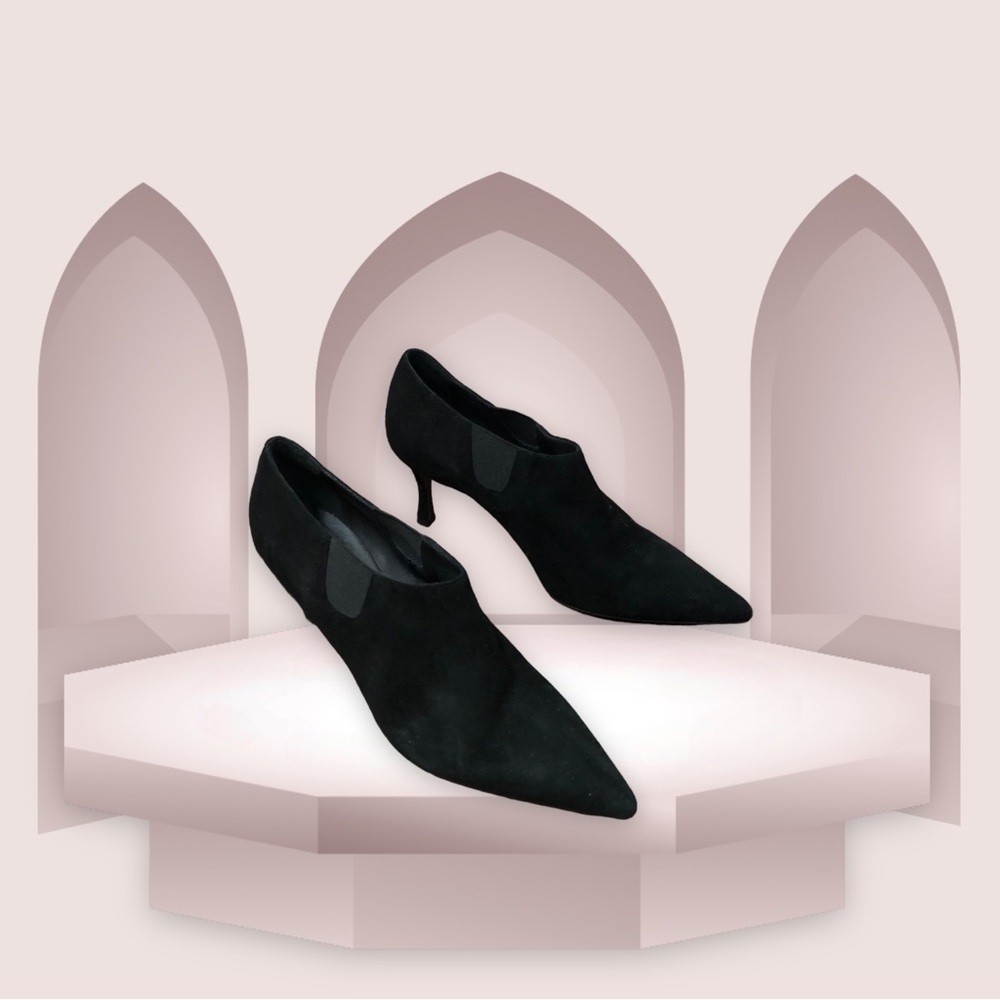 Enrico Antinori, Woman, shoes, ankle booties,Black,Sz 38.5,Italy,Leather-Suede.!